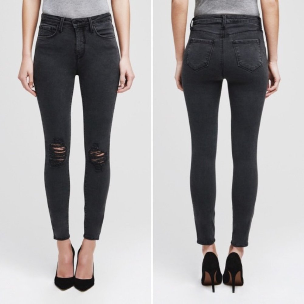 L’AGENCE Margot High Rise Skinny Destructed Jeans Sz 26 MSRP$245